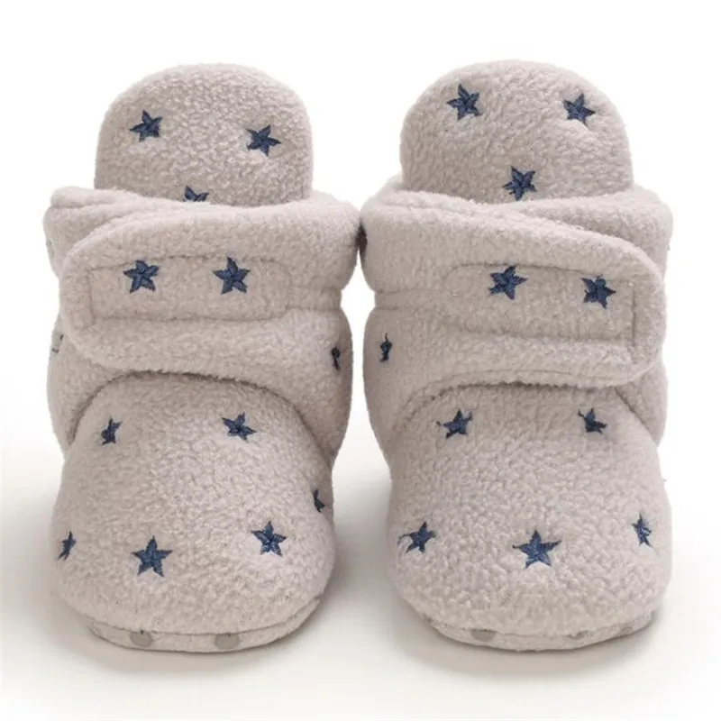 

Baby Shoes Newborn Infant Boy Girl Winter Fluff Warm Cotton Sole Soft Hook&loop Booties Toddler First Walkers Crib Moccasins