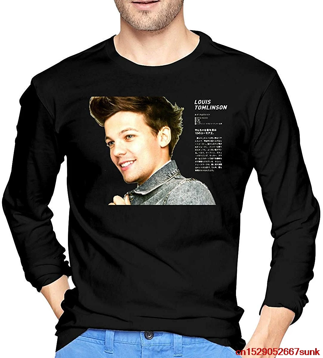 FGHFG Louis Tomlinson Soft and Comfortable Men's T-Shirt with Round Collar Long Sleeves Black Unisex men women t shirt |
