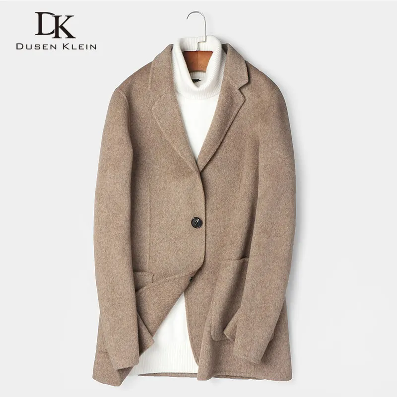 Long Men Mid Wool Blend Coat Winter Warm Business Casual Slim Jacket z8802