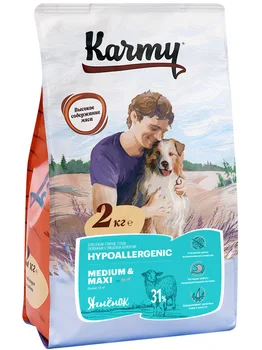 

KARMY KARMY HYPOALLERGENIC MEDIUM & MAXI hypoallergenic adult dogs of medium and large breeds with a lamb
