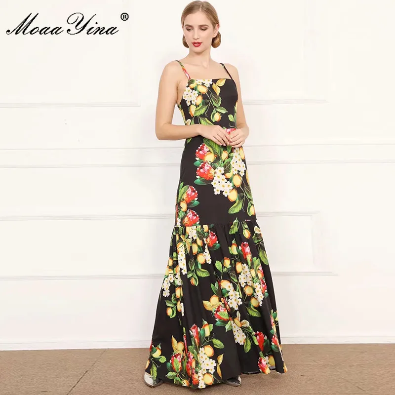 MoaaYina Fashion Designer dress Summer Women's