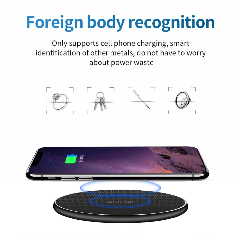 10W Fast Wireless Charger for iPhone13 13Pro 12 12Pro Max 11 11Pro X XSMAX XR 8 7 Plus for Samsung Huawei Wireless Charging Pads apple charging pad