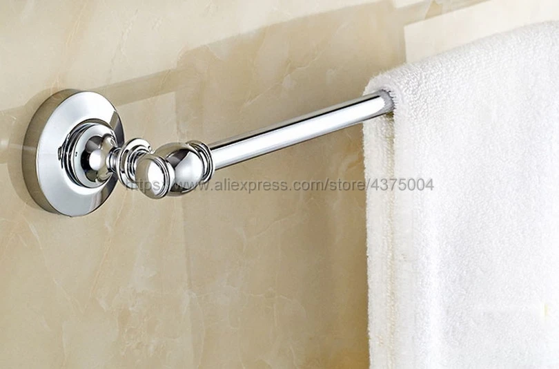 Towel Bars Single Rail Polished Chrome Towel Holder Bath Shelf Towel Hanger Wall Mounted Bathroom Accessories Nba803