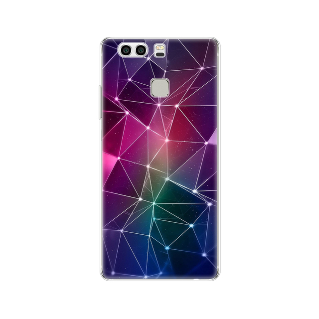 phone case for huawei P9 LITE PLUS 2016 soft tpu silicon back cover 360 full protective printing transparent coque