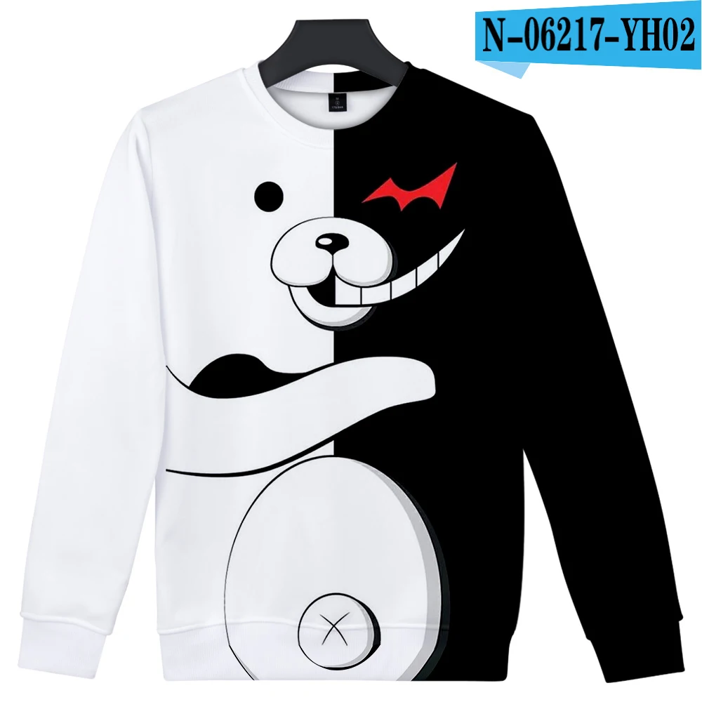 Аниме Danganronpa Косплей Монокума костюм Толстовка толстовка для мальчиков и девочек черный белый пуловер с изображением медведей толстовки унисекс - Цвет: color10