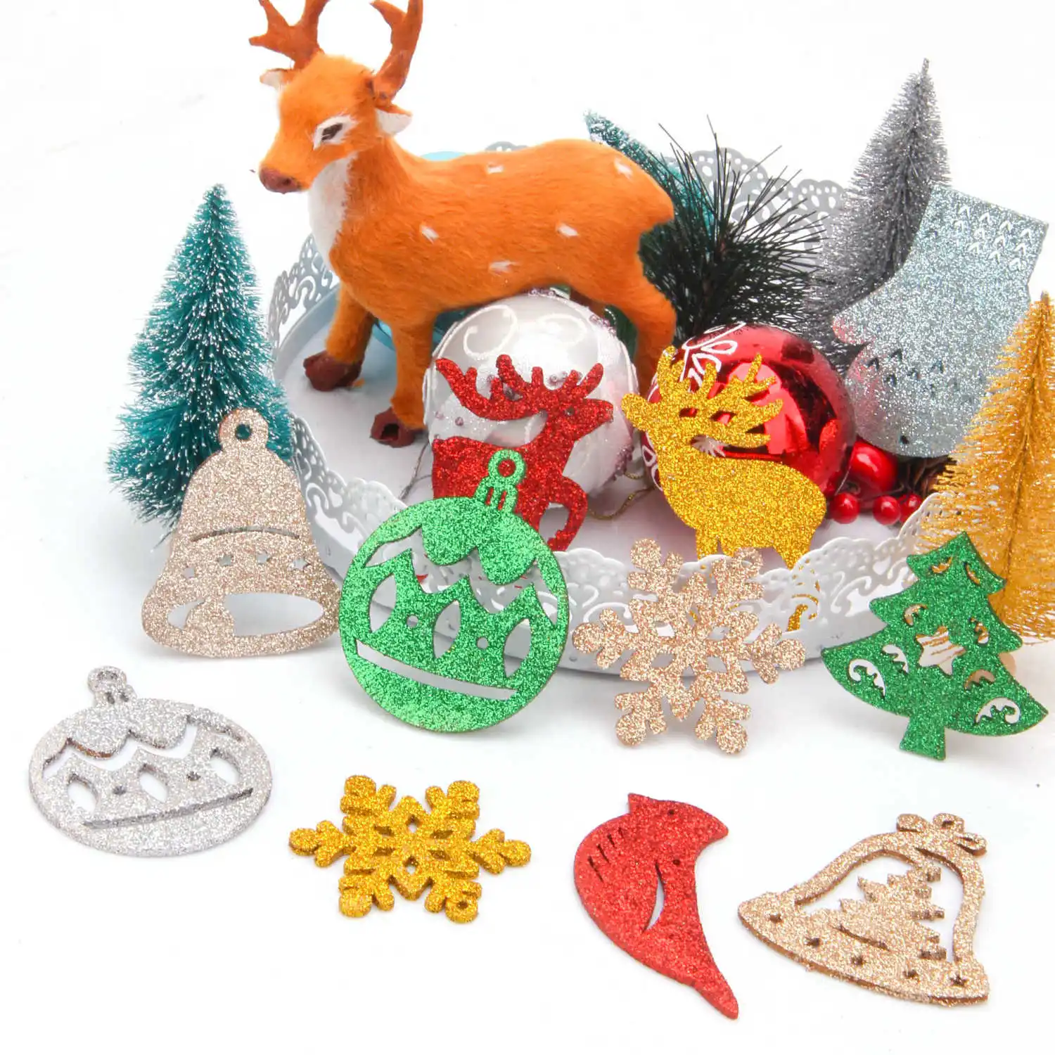 10 шт. креативные Позолоченные Красочные рождественские деревянные подвески, украшения DIY из дерева, детский подарок, украшения для
