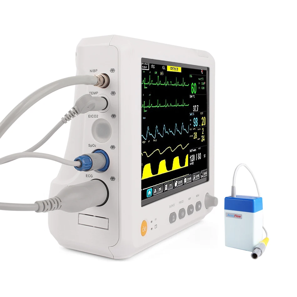 Оборудование монитор пациента в отделении интенсивной терапии жизненный знак с ЭКГ+ NIBP+ SPO2+ PR 1y ГАРАНТИЯ - Цвет: With ETCO2