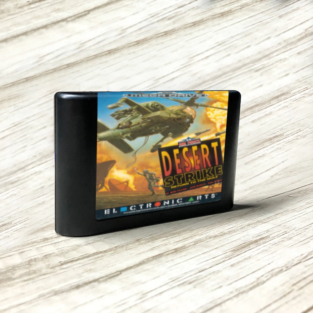 Desert Strike - EUR Label Flashkit MD Electroless Gold PCB Card forSega Genesis Megadrive Video Game Console | Электроника