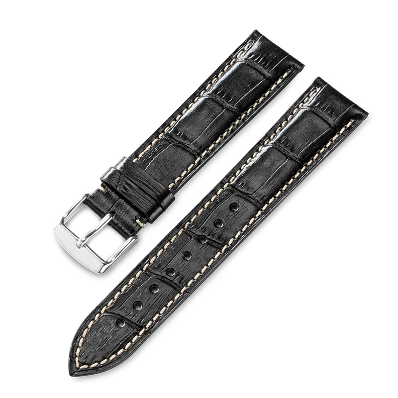 Black with Tan Кожаный ремешок для часов iStrap 18 мм 20 мм 22 мм 24 мм для samsung Galaxy Watch 42 мм 46 мм быстросъемный браслет ремешок - Цвет ремешка: Black with Tan