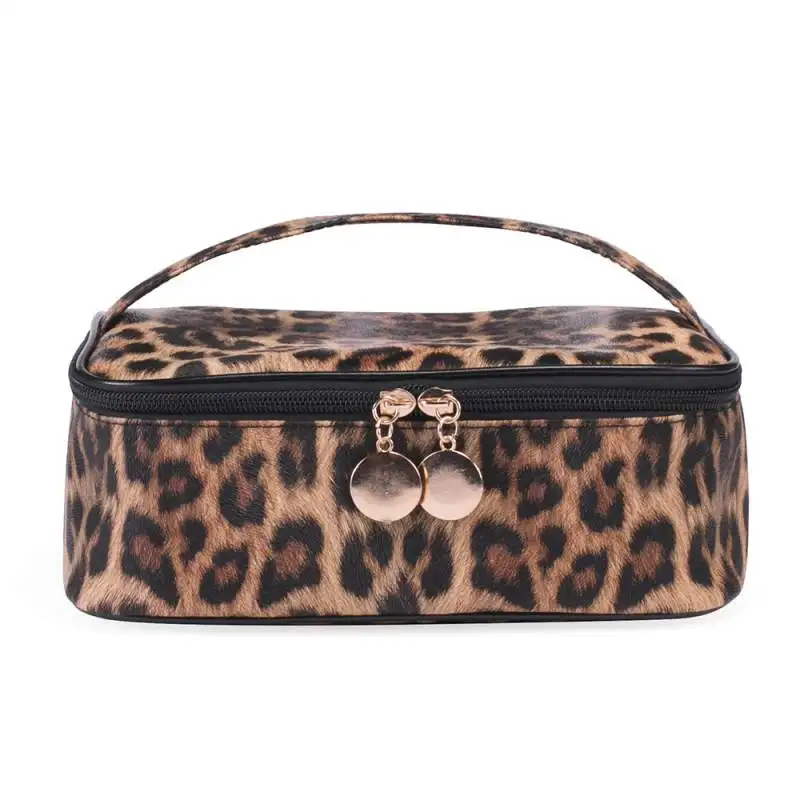 Leopard Pu Cosmetic Bag Travel Multi-Function Capacity Waterproof Wash Bag Large Storage Bag cheap YH