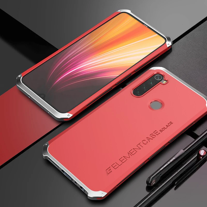 Чехол для Xiaomi Redmi Note 8, сверхпрочный Защитный металлический алюминиевый чехол, задняя крышка, чехол для телефона Xiaomi Redmi Note 8 Pro - Цвет: Red Slver