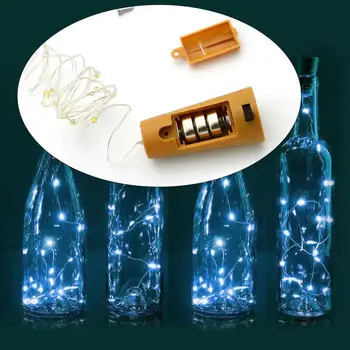 

2M 20 LEDS Wine Bottle Lights With Cork Built In Battery LED Cork Shape Silver Copper Wire Colorful Fairy Mini String Lights