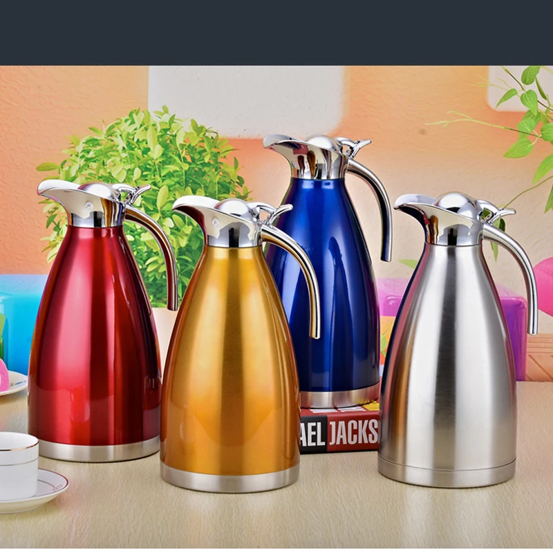 Double Layer Stainless Steel Hot Water Thermoses Pot Large Capacity Leak-proof Travel Vacuum Flask Kettle Milk Tea Thermal Jug