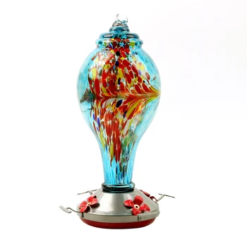

Practical birds Feeder Hand Blown Glass Include Hanging Wires and Moat Hook bird Feeders for Outdoors