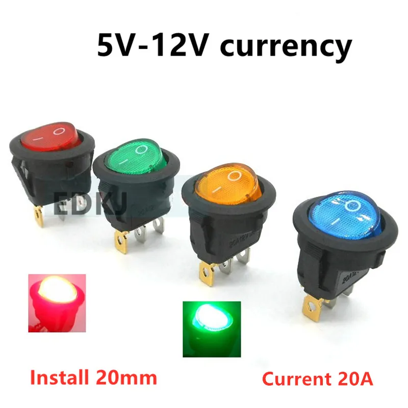 1 шт. 5V12V15V маленький круглый Кулисный Переключатель Мини Кулисные Переключатели