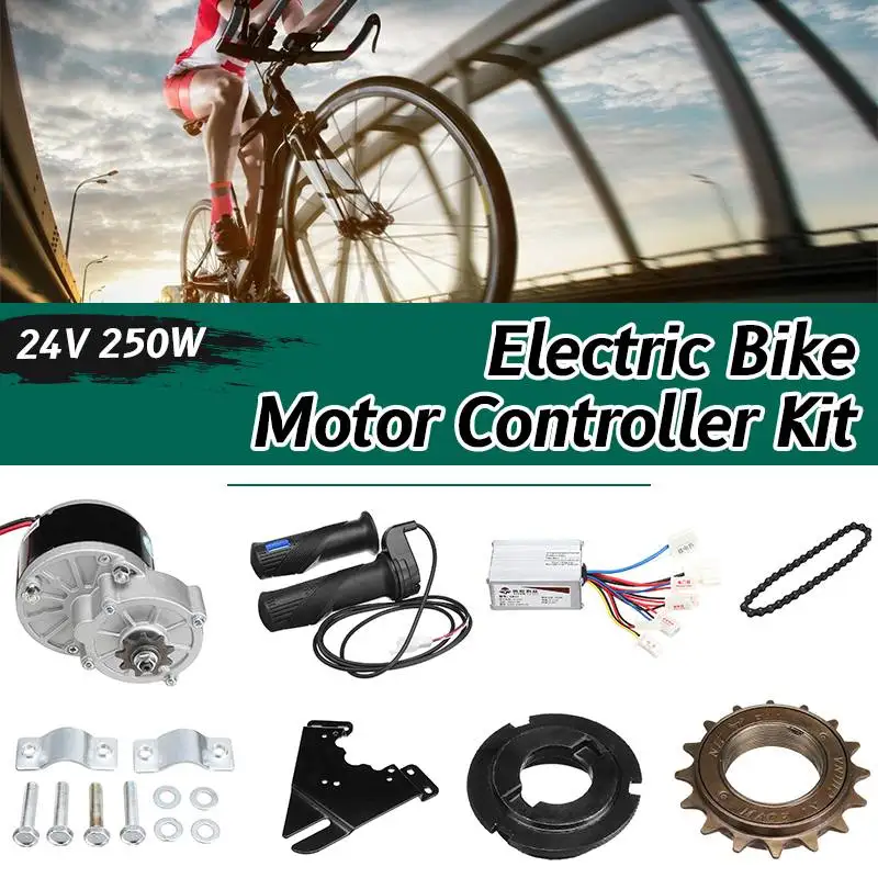 24V 250W Electric Motorcycle Bike E-Bike Conversion Scooter Motor Controller Kit For 22-28'' Ordinary Bike Bicycle Accessories