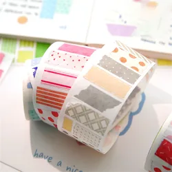 Bande Washi colorée pour Scrapbooking, autocollant Kawaii décoratif de base pour Album Photo et Journal, papeterie de bricolage 