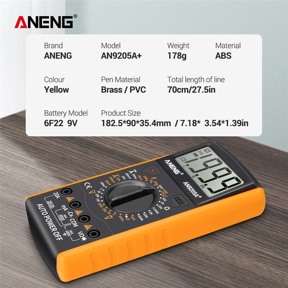 Цифровой фототестер ANENG AN9205A + ЖК дисплей тестер конденсаторов Автомобильный