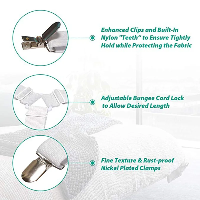 4 Pieces/Set Of Elastic Bed Sheet Clip Belt Buckle Bed Sheet Clip Home Textile Finishing Gadgets