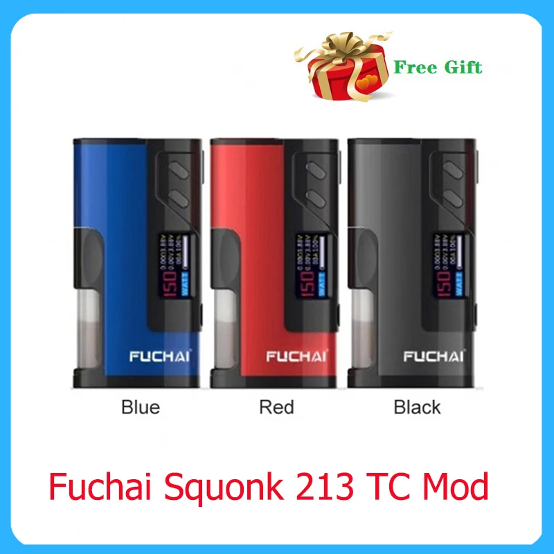 

Fuchai Squonk 213 TC Mod 150W powered by 21700 20700 18650 Battery Electronic Cigarette 510 Thread Atomizer vape box mod