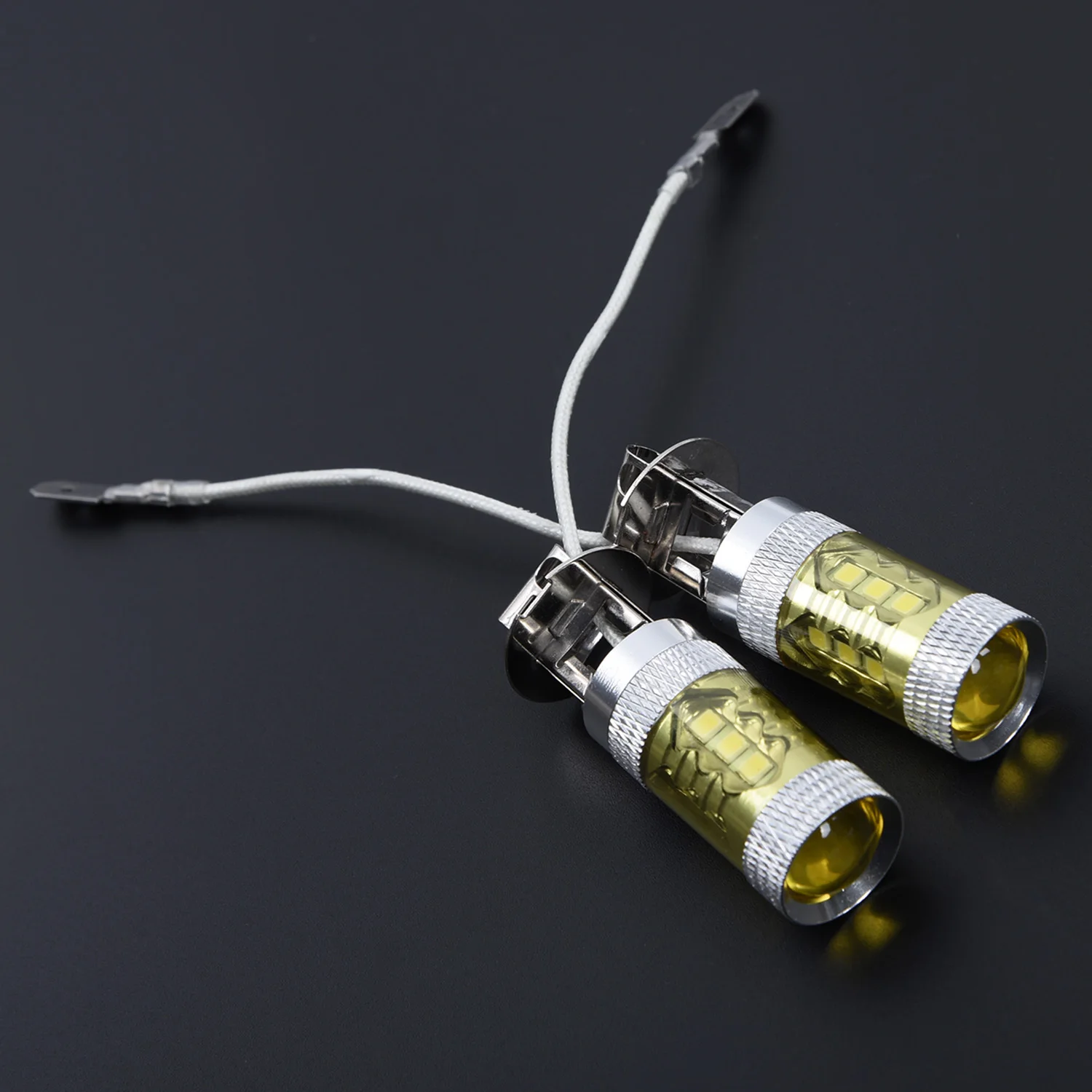 2 шт. H3 желтый высокой мощности 80 Вт 16 SMD СВЕТОДИОДНЫЙ Автомобильный противотуманный фонарь для вождения лампы постоянного тока 12-24 В