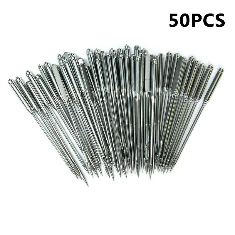 50 Pcs /Set Household Silver Sewing Machine Needles Assorted Home 11/75 12/80 14/90 16/100 18/110 | Дом и сад