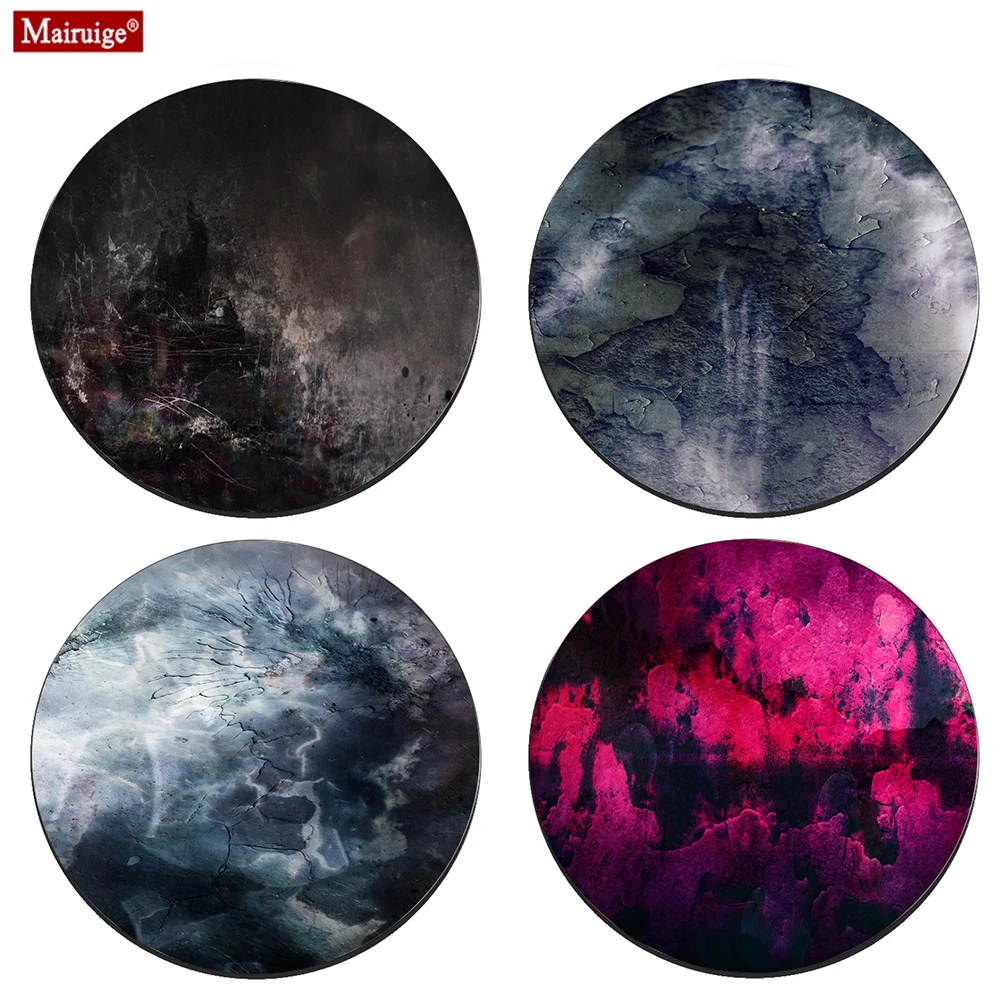 

Black and Red Mouse Pad Small Colour Texture Abstract Visual Arts Round Mousepad DIY Custom Gamer Pc Computer Desk Mat 20x20cm