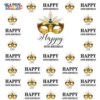 

Yeele 50th Birthday Party Portrait Masquerade Decor Photography Backdrops Personalized Photographic Backgrounds For Photo Studio