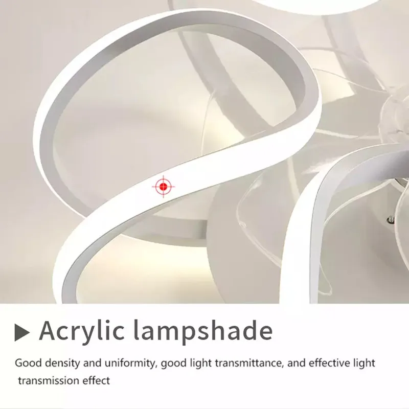 Modern Smart LED Ceiling Fan Lamp APP and Remote Control Adjustable Speed Dimmable for bedroom