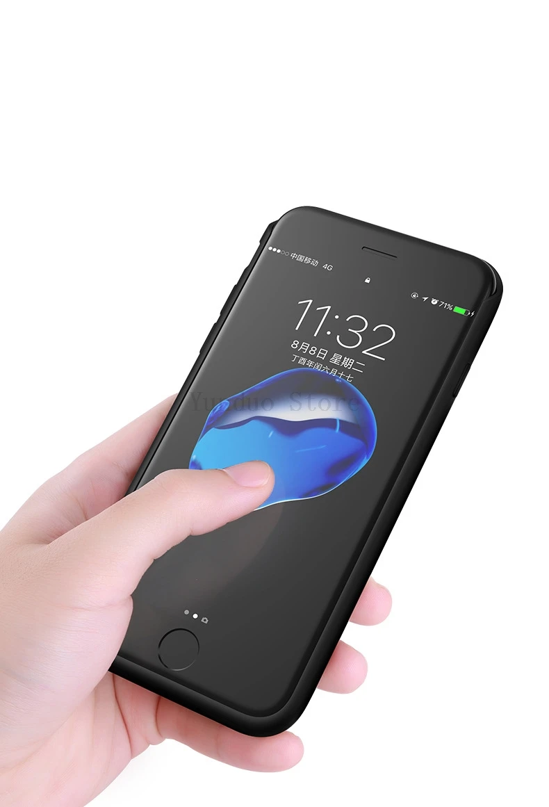 8000/5000 мАч тонкий ударопрочный аккумулятор зарядное устройство чехол для iPhone 6 6S 7 8 Plus внешний аккумулятор зарядное устройство крышка Поддержка аудио Капа