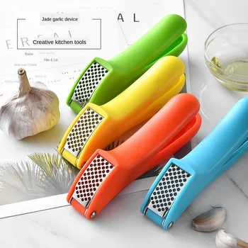 

Kitchen Gadgets Stainless Steel Manual Mashed Garlic Press Multi-color Fresh Plastic Multi-function Milled Garlic