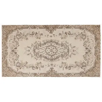 

Handmade Beige Vintage English English Area Rug 113x217 Cm-3'8''X7'1''