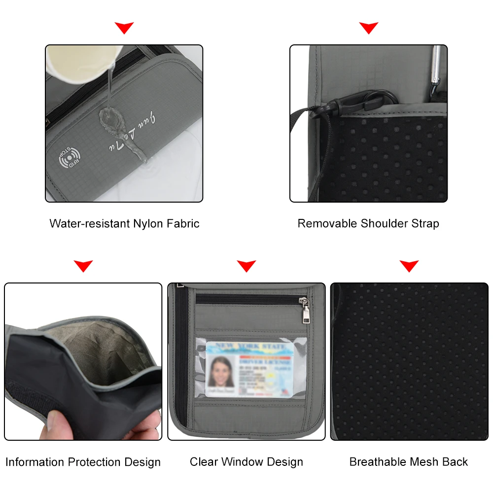 Lixada, сумки для путешествий, для карт, для шеи, кошелек, сумка для ключей, с блокировкой RFID, для мужчин и женщин, держатель для паспорта, для документов, для мужчин, t, органайзер, сумка для карт