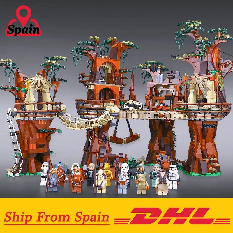 

DHL 05047 Star Wars Series Ewok Village Model Building Block 1990Pcs Bricks Compatible With Legoinglys Star Wars 10236
