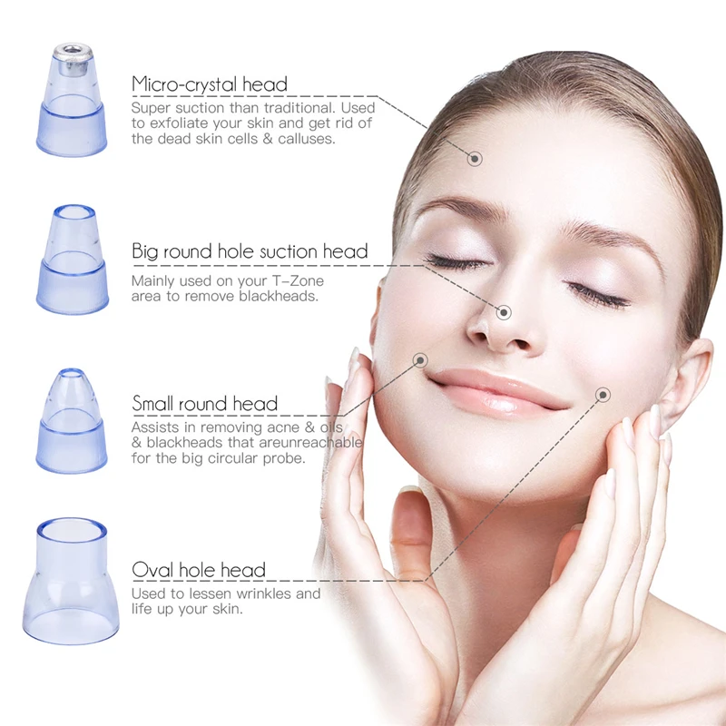 

CkeyiN Rechargeable Beauty Instrument Vacuum Suction Blackhead Remover Facial Pore Cleaner Blackhead Acne ExtractorSPA Machine