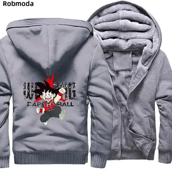 

Dragon Ball Z Man's hoodies Cartoon Jacket Thicken Hoody Zipper Winter Fleece Dragon Ball Capsule Sweatshirt goku coat hoodies