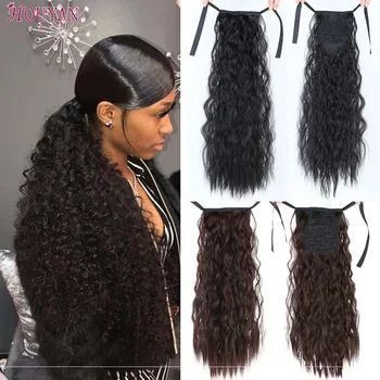 

HOUYAN 2020 New Long Wavy Synthetic Natural Wave Wrap Around Clip In Hair Extension Pony Tail Fake Hair