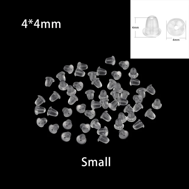 100-200pcs/lot Rubber Earring Back Silicone Round Ear Plug  Earrings Back Stopper For DIY Parts Jewelry Findings Making Tools Small