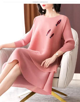

Big Yards Covered Belly Dress Female The Spring And Autumn Period And The New Holiday Two Brim Loose Dresses Women Vestido