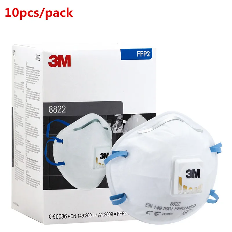 

10pcs/Box 8822 Safety Protective Mask Anti-pm2.5 FFP2 CE Standard High Electrostatic Filter Dustproof Bow Shape Mouth Masks