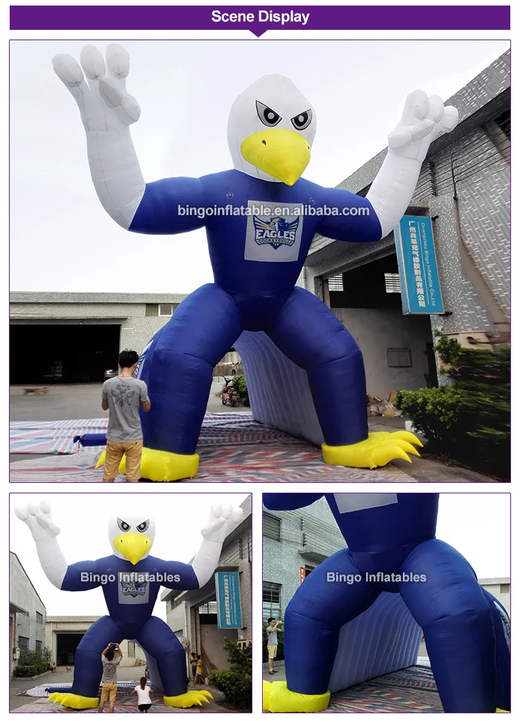 HIGHLY RECOMMENDED 7.5x3.6x6.5mh inflatable eager cartoon tunnel tent customized entrance printed advert decoration