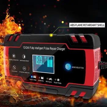 

Car Battery Charger 12/24V 8A Touch Screen Pulse Repair LCD Battery Charger For Car Motorcycle Lead Acid Battery