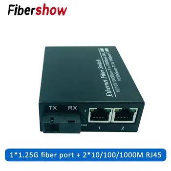 

10/100/1000M Ethernet Fiber switch 2*RJ45&1*SC Optical Media Converter Single Mode fiber Port