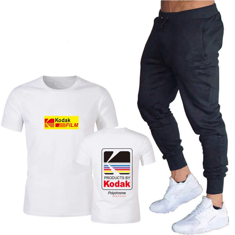 Japanese Hip Hop Tracksuit Sets Mens T-shirts +pants Suit Harajuku kodak Print Tops Dropshipping New 2020 Hot Casual Clothing  (7)