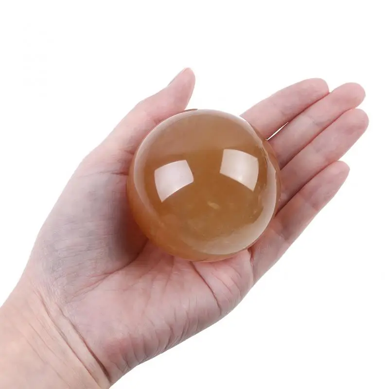 Citrine Quartz 40 мм Хрустальный шар с кварцевым тигровым глазом/лазурит/обсидиановое стекло прозрачный шар шарик для фотографии Хрустальное Ремесло Украшение - Цвет: Citrine Quartz