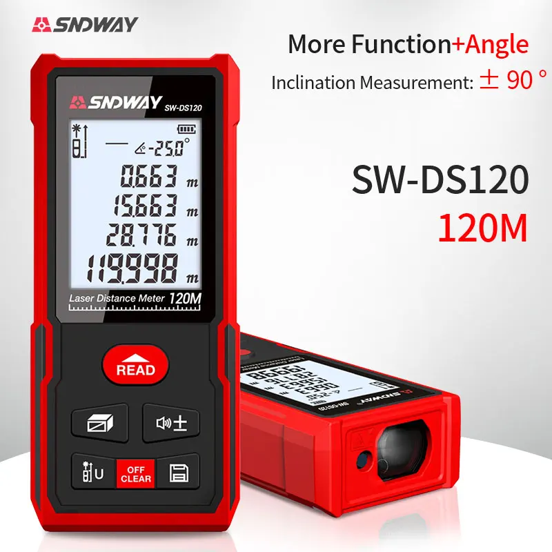 SNDWAY digital laser rangefinder 120m 100m 70m 50m rangefinder electronic roulette Trena tape measure measuring tool ruler
