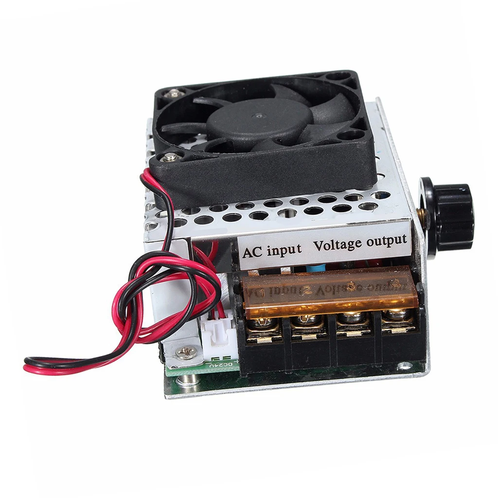 AC 220V 4000W High Power SCR Motor Speed Controller Voltage Regulator Dimming Attemperation + Fan
