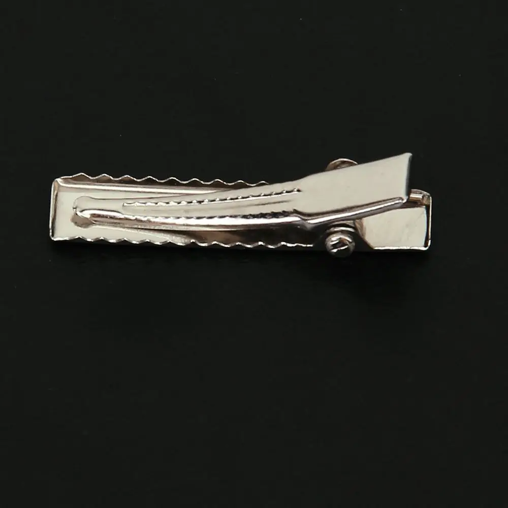 Hair Clips Silver Flat Metal Single Prong Alligator Hair Clips Barrette Hairpins For Bows DIY Accessories 50Pcs hair clips,hair accessories