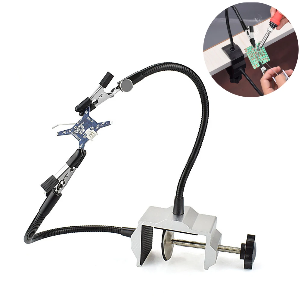 NEWACALOX Table Clamp Soldering Helping Hand Welding PCB Holder Third Hand Tool Soldering Station for SMD Welding Repair Tool soldering station soldering tool soldering helping hands welding tool