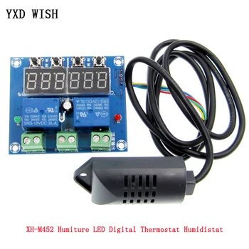 

XH-M452 LED Digital Thermostat Temperature Humidity Control DC 12V Thermometer Hygrometer Controller Relay Module AM2301 Probe